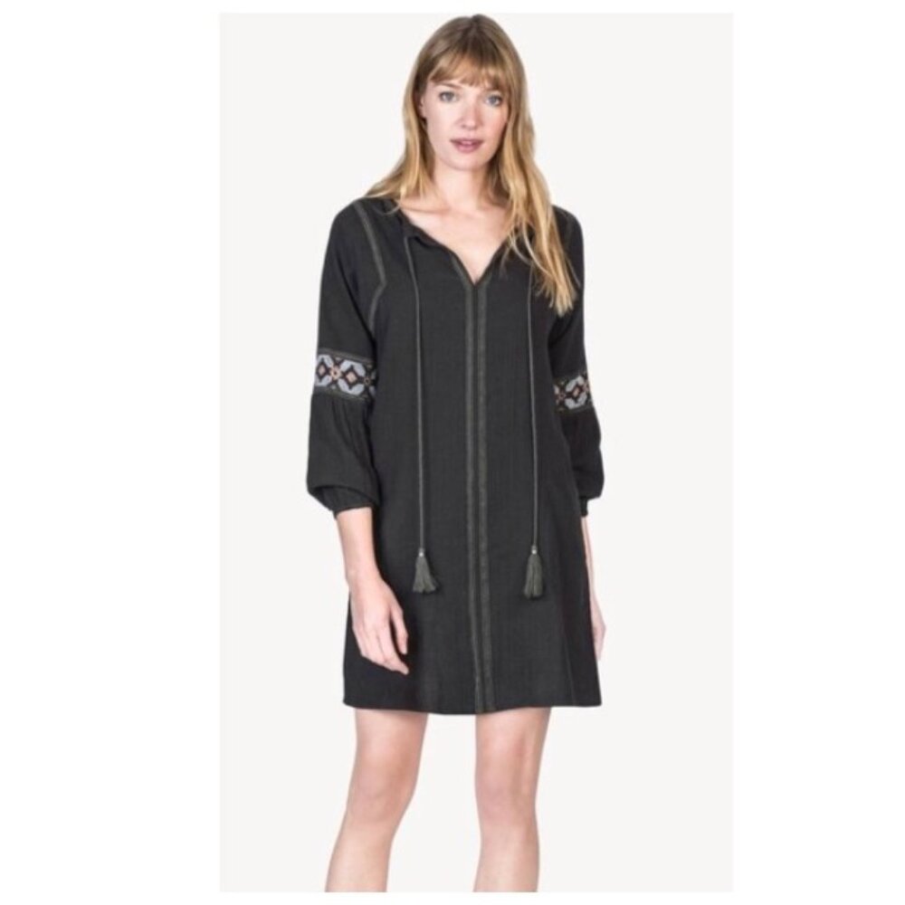 ! Lilla P Embroidered Gauze Long Sleeve Dress sz L - Picture 3 of 9